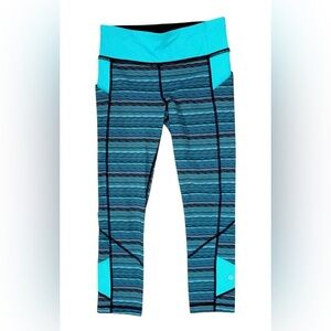 LULULEMON Pace Rival Crop Space Dye Twist Naval Blue Peacock Luxtreme Fabric 6